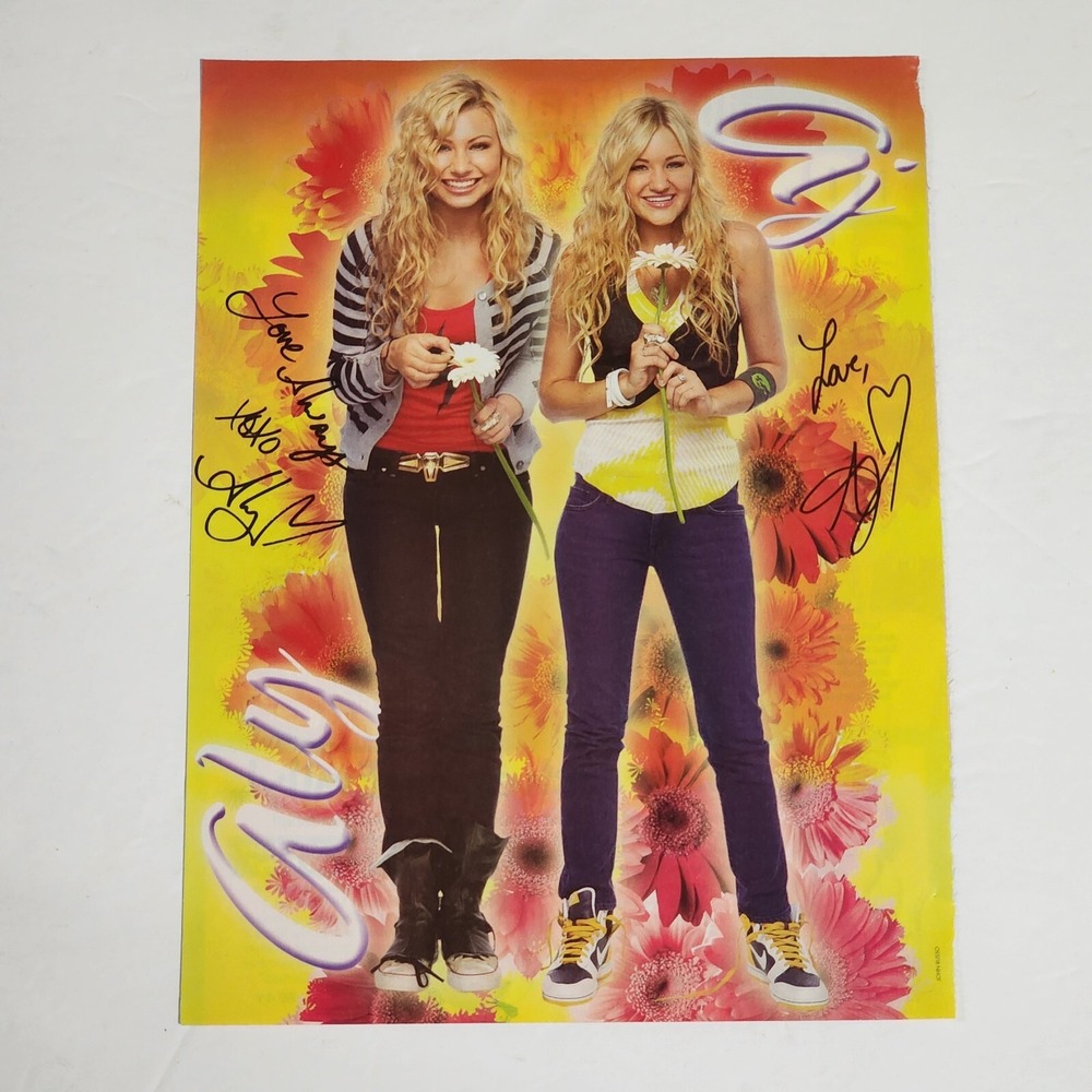 Aly & AJ Michalka colorful floral pin-up poster clipping 8x10.5